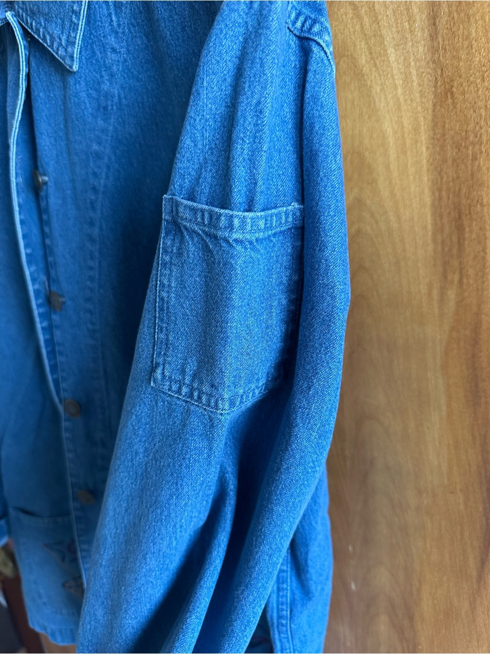 Christopher & Banks Blue Denim Jacket with Embroidered Pockets - Picture 6 of 8